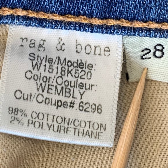 Rag & Bone Women's Dash Wembly Destroyed Knee Jeans Size 28 - Picture 8 of 9
